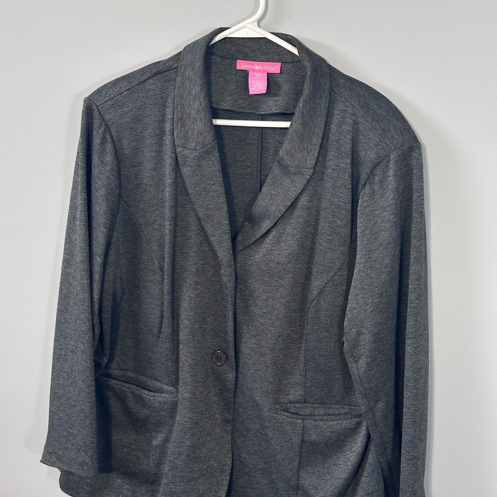 Woman Within Charcoal Blazer